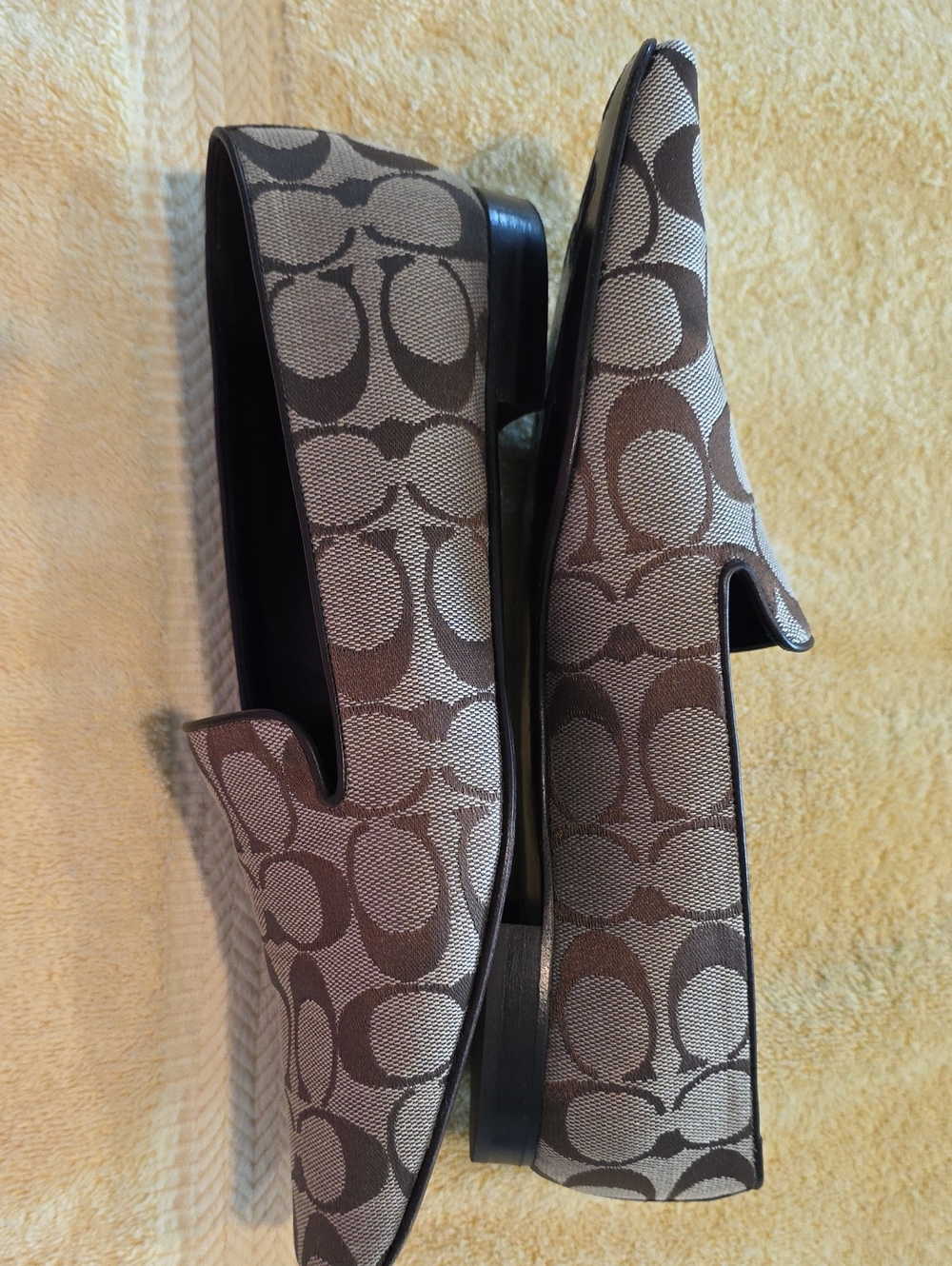 Coach Women's Brown Signature Canvas Loafers - Picture 4 of 4